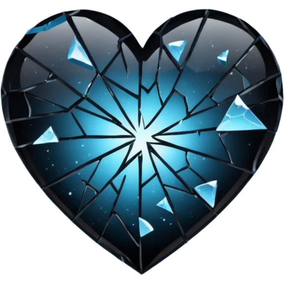 emo heart with night sky and broken glass emoji