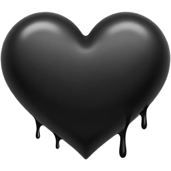 black ink heart emoji, blob, isolated on white background, grunge, like pen stroke, flat 2d emoji