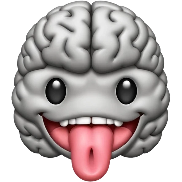 Tongue sticking out of brain emoji emoji