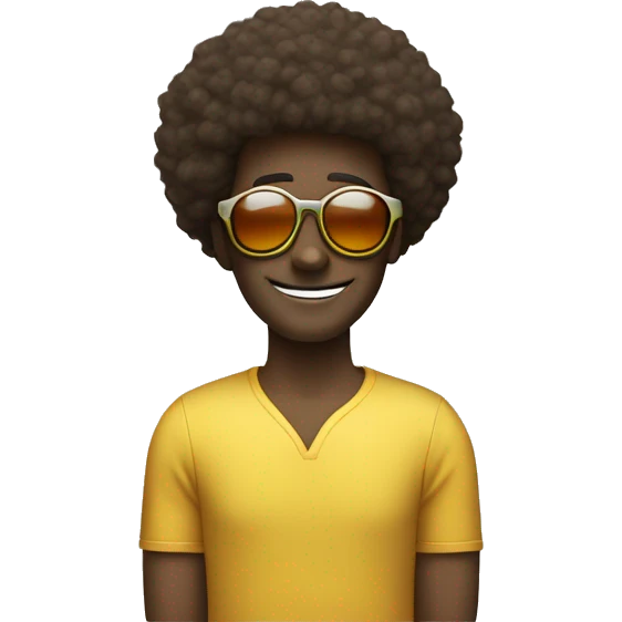 homme avec une afro et des lunette de soleil emoji