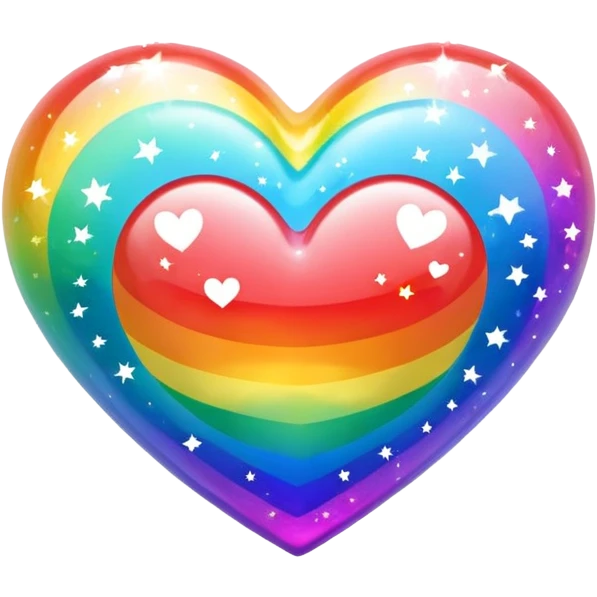 Rainbow- colored heart with sparkles  emoji