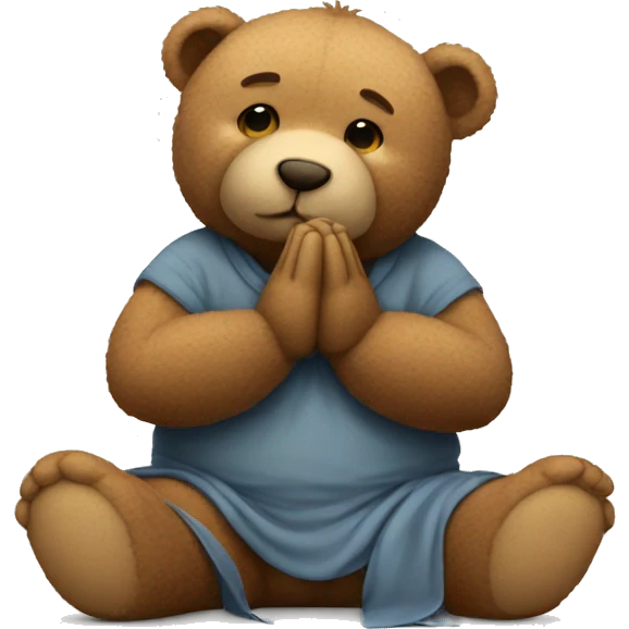 Teddy bear praying emoji