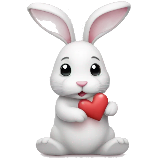 Bunny with hearts emoji