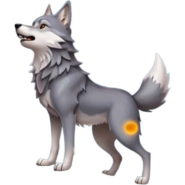 Real wolf howling at the moon emoji