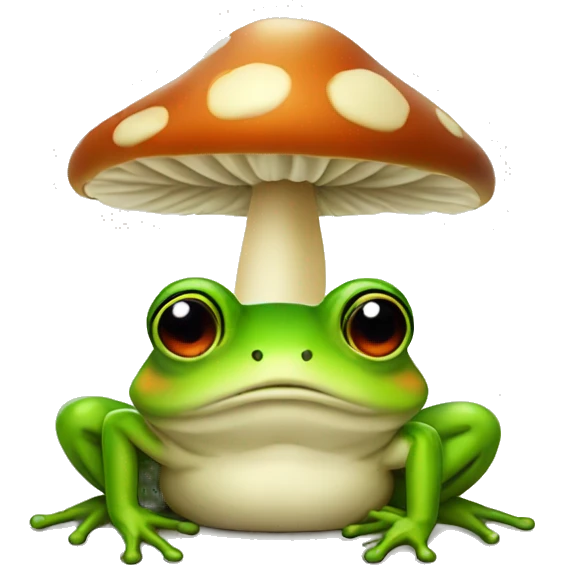 Frog with a mushroom hat emoji