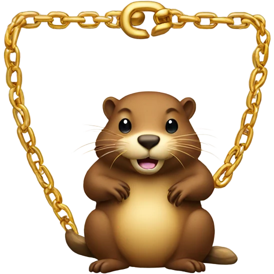a beaver with a gold chain  emoji