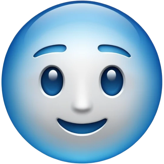 Minimalistic futuristic emoji, clean flat design, smooth vector shapes, soft gradient lighting, high contrast, centered composition, simple geometry, glossy acrylic or glass style, no texture, no shadows, modern UI icon,
 emoji