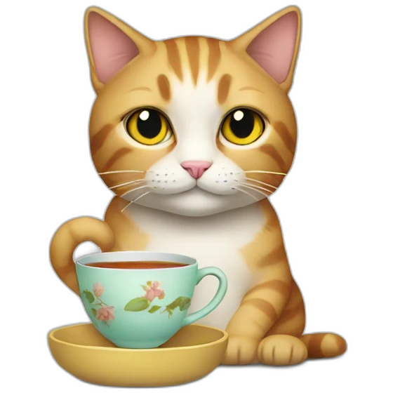 Cat with tea emoji