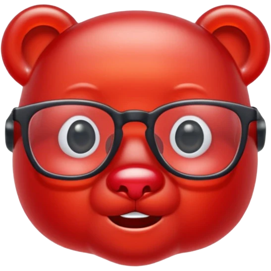 gummy bear with glassess, only head  emoji