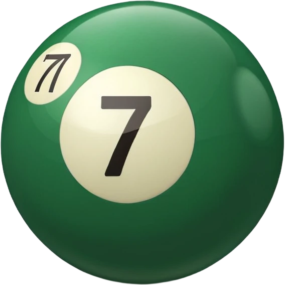 green billiard ball 7 number  emoji