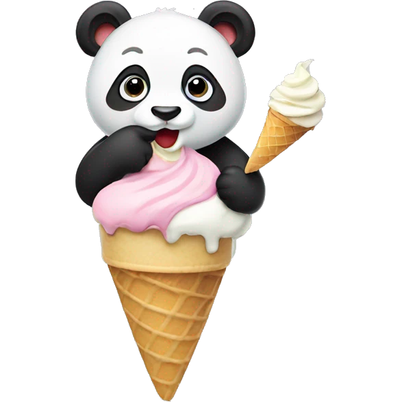Panda eating ice cream emoji