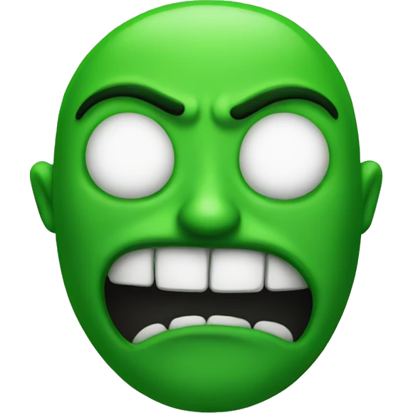 Evil green face emoji