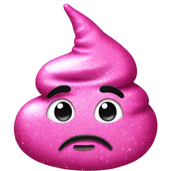 Pink glittery poop emoji emoji