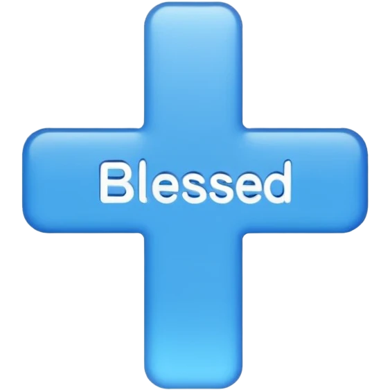 blue word "blessed" simple font emoji
