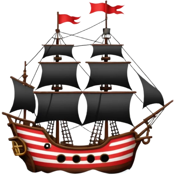 red and white lines pirate ships emoji
