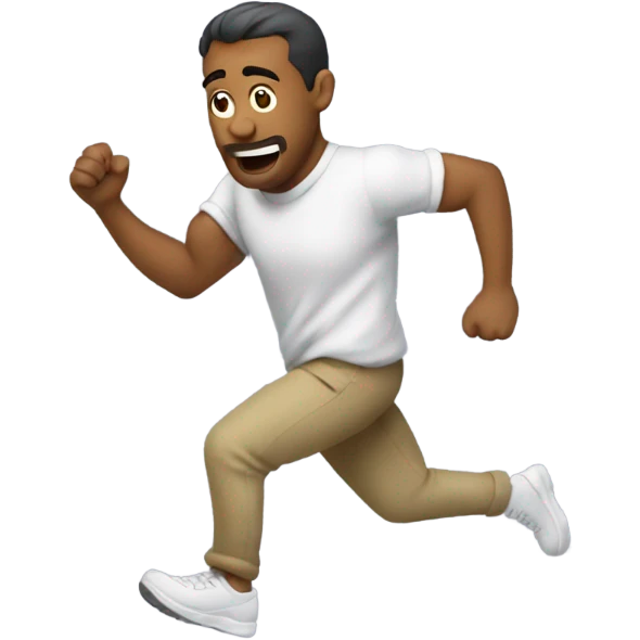 Dad running away from family emoji