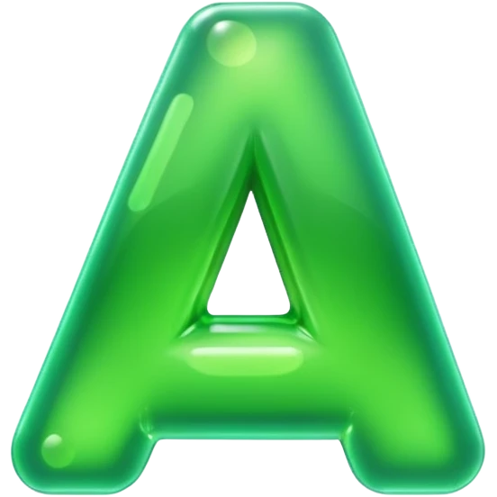 neon green bubble letter A emoji