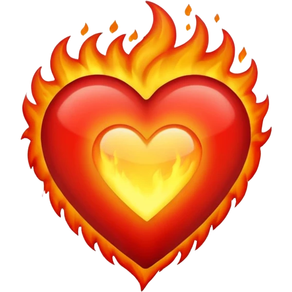 fiery heart, bright and warm emoji