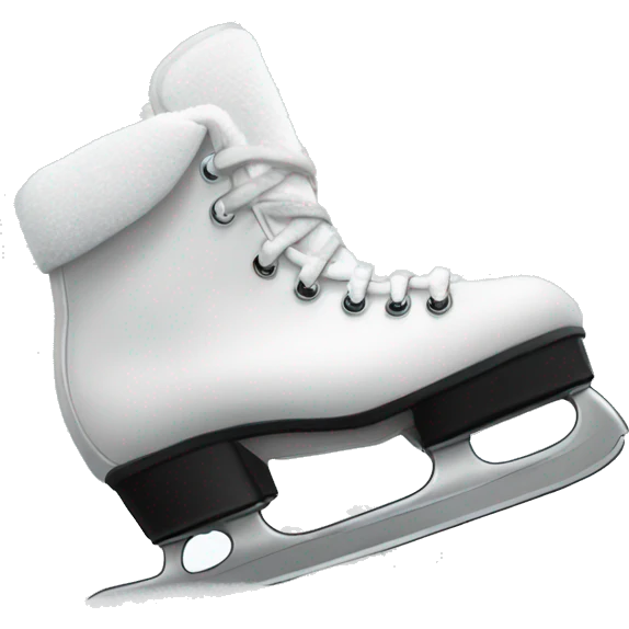 A pair of ice skates resting on fresh snow emoji