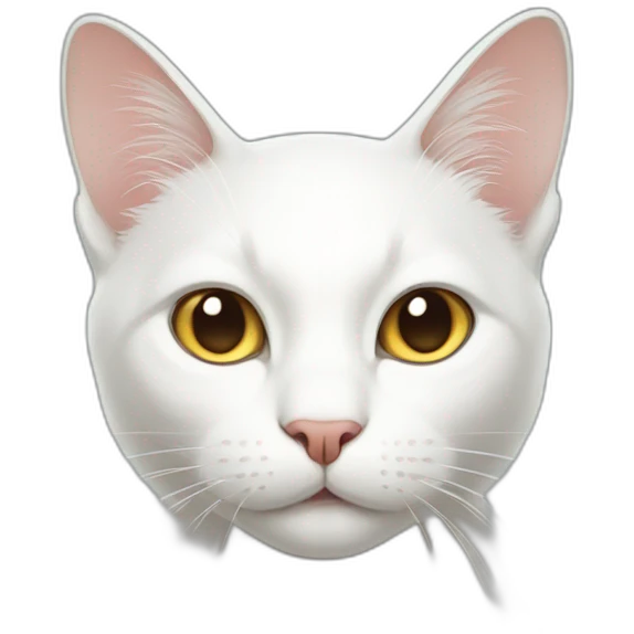white cat in ios style emoji