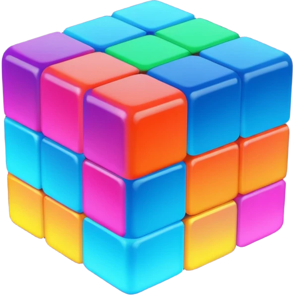 puzzle cube with glowing edges emoji