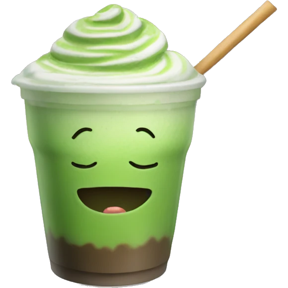 Matcha latte on ice emoji