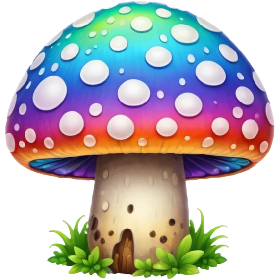 psychodelic mushroom single simple colorful emoji