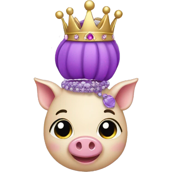 princess piggy with purple accessory emoji