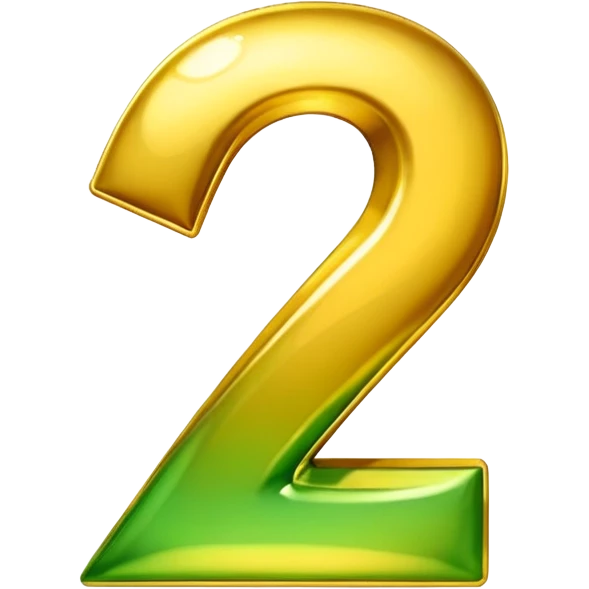 number 7 in golden and green shadows emoji