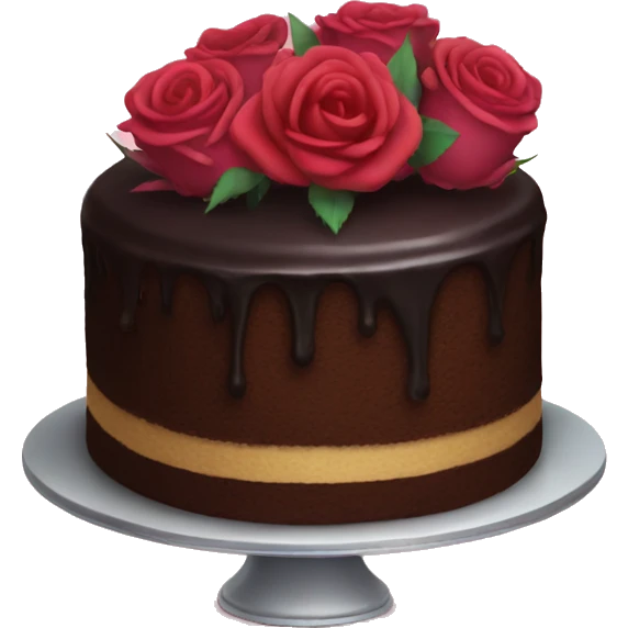Dark Cake with roses  emoji