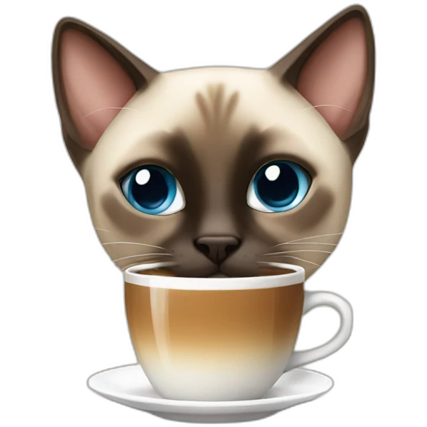siamese cat drinking coffee emoji