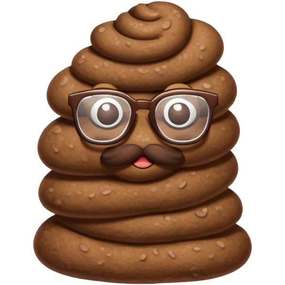 Poop wearing glasses  emoji