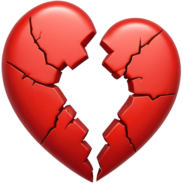 heart broken in half red emoji