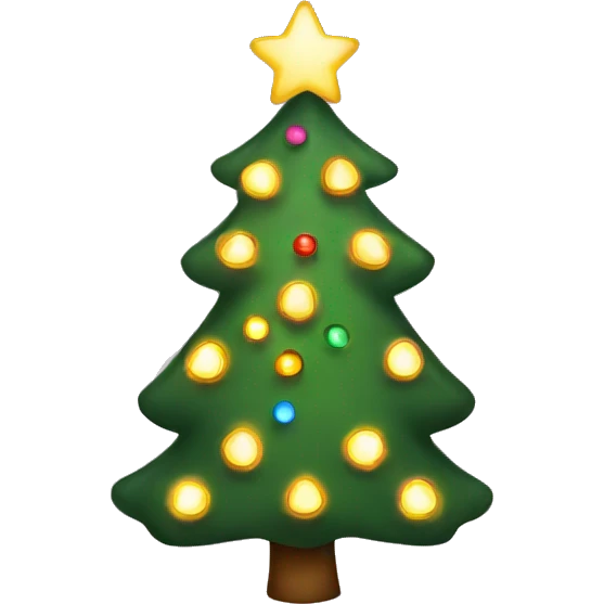 Christmas tree with cute lights emoji