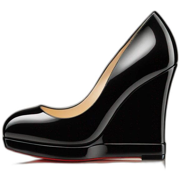 One WEDGE heel LOUBOUTIN black PATENT emoji