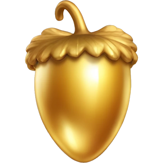 shiny gold Acorn with stem  emoji