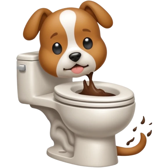 Dog pooped on the toilet emoji