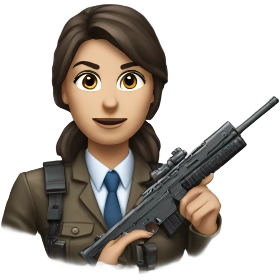 brunnette accountant with a diamond sniper that is fake it’s from call of duty emoji