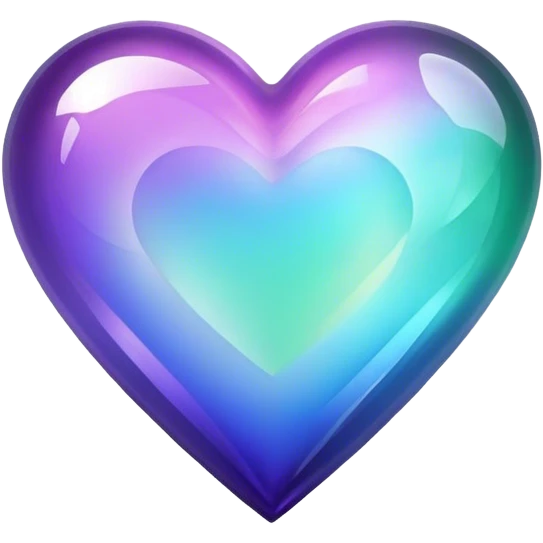 Gradient iridescent purple indigo blue cyan green crystal heart emoji