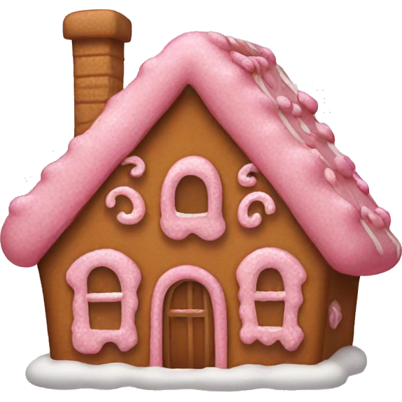 Pink ginger bread house emoji