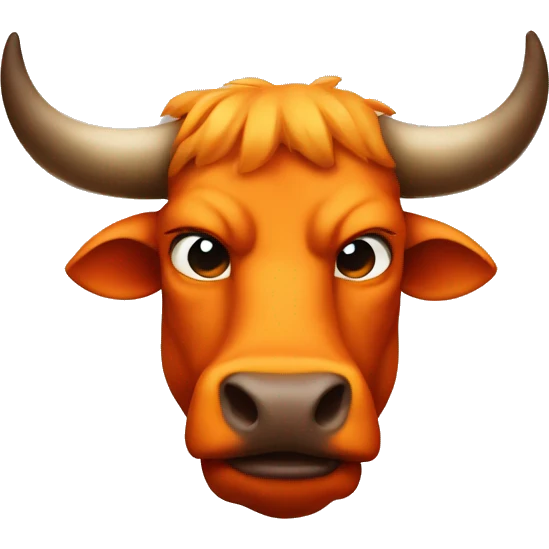 orange bull looking fierce emoji