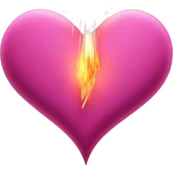 corazon brillante color rosa tornasolado con fuegos artificiales emoji
