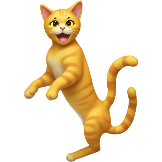 Yellow cat doing acrobats  emoji