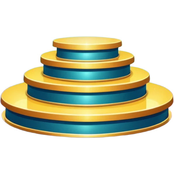 A spotlight-lit platform with glittery floor decorations. emoji