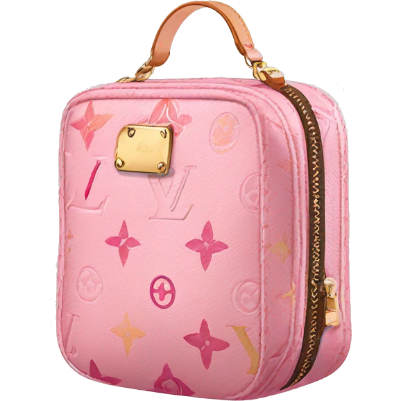 Louis Vuitton cosmetic bag pink emoji
