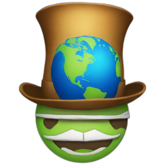 Earth tophat emoji