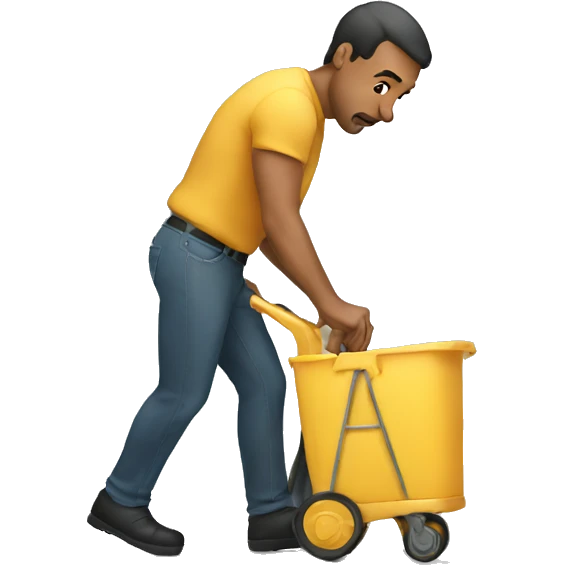 a man pushing emoji