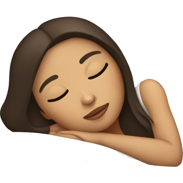 Brunette girl sleeping emoji