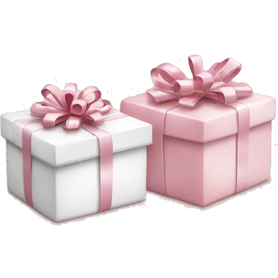 Light pink Christmas gifts under a white Christmas tree  emoji