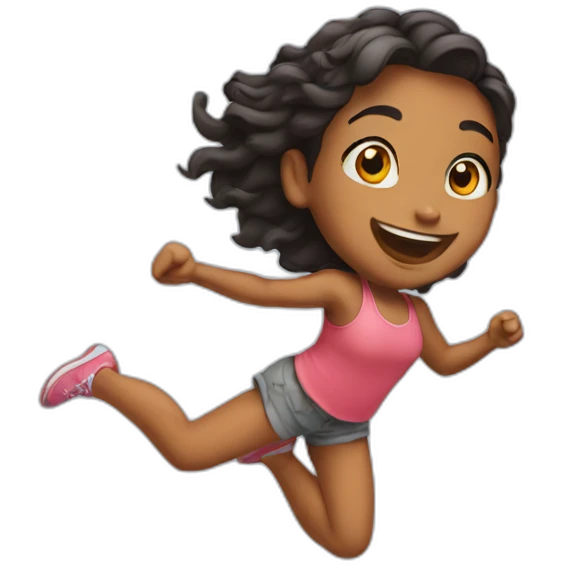 jumpunghappy girl emoji